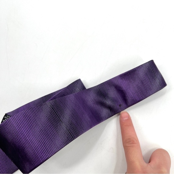 AXIST Men's Purple 3" Stripe Retro 100% Silk Tie - Picture 7 of 9
